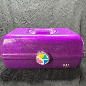 Vintage 1980s Purple Jelly On The Go Caboodle Makeup Case With Mirror
